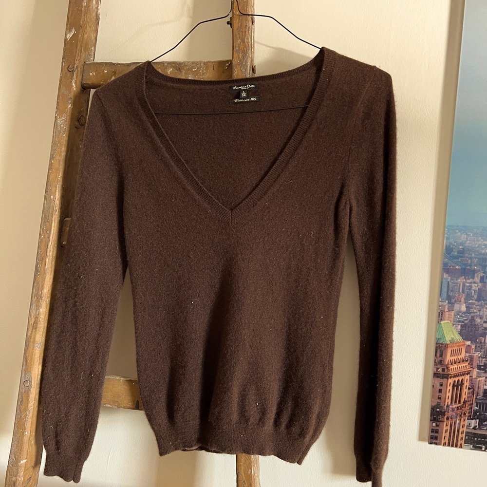 MASSIMO DUTTI 100% BROWN CASHEMERE